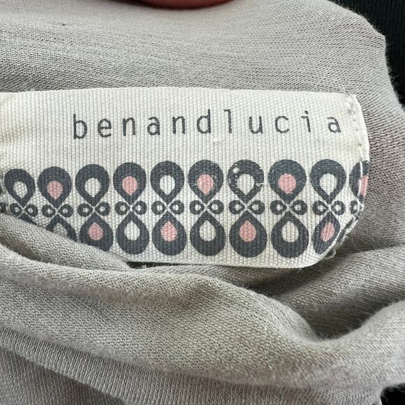 ANTHROPOLOGIE BEN AND LUCIA Gray Cotton Blend Short Sleeve Mock Neck Top Size S - Picture 7 of 8